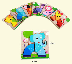Jigsaw Puzzle Anak-anak, Teka-teki Kayu Lucu Kartun Hewan Intelijen Anak-anak Hadiah Pendidikan Pengasah Otak - Product Image 6