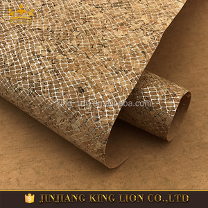 Patrón de la serpiente de cuero natural <span class=keywords><strong>material</strong></span> de la tela de corcho para la tapa - Product Image 2
