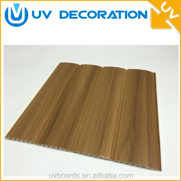 PVC plastique plafond feuilles/bois grain PVC mur et plafond panneaux