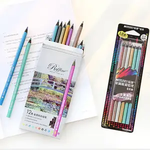 12 Buah Seni Pensil Warna Set Marco Logam Berwarna Memimpin Profesional Menggambar Pensil untuk Non-Beracun Graffic