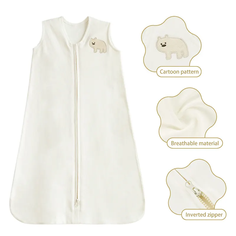 Cotton Breathable Baby Wearable Sleeping Bag Zipper Super Soft Lightweight Sleeveless Sleep Bag Sack Clothes for Boys