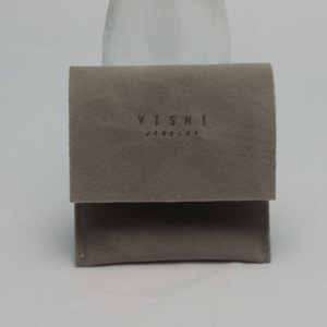 Logo baskılı özel küçük kadife takı çantası kapaklı - Product Image 4