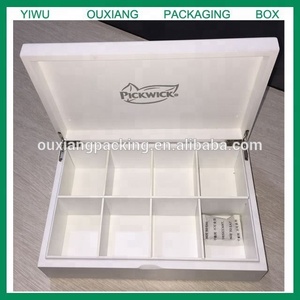 <span class=keywords><strong>Caja</strong></span> de té de <span class=keywords><strong>madera</strong></span> con 8 <span class=keywords><strong>compartimentos</strong></span>, acabado lacado en blanco mate, de lujo, nuevo diseño - Product Image 4