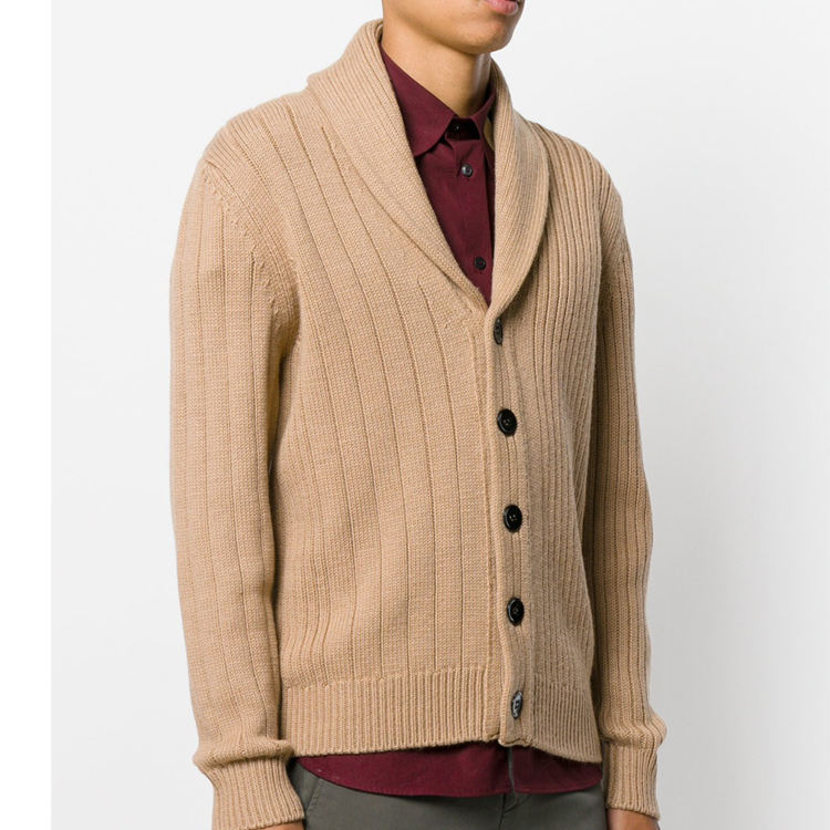 Oralidera Cardigan Lavorato A Maglia Grosso Da Uomo Con Collo A Scialle Button Down Cavo Maglione Lavorato A Maglia Cardigan A Maniche Lunghe Tinta Unita, Beige, S - Foto 9