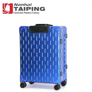 Maleta De chariot industriel en aluminium, nouvelle valise bleue avec coque rigide à quatre roues