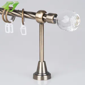 Crystal Ball Curtain Finial European Curtain Rod Accessories Good Sell Decoration Round 19mm Curtain Poles Tracks Accessories