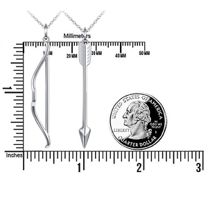 Kalung liontin pasangan pita dan panah perak Sterling 925 - Product Image 6