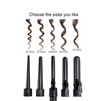 Kit de boucleurs de cheveux multifonctionnels 5 en 1, fer à friser, baguette à friser, rouleau avec céramique tourmaline résistante, écran LCD, CE ROHS