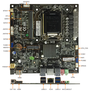 Placa base Intel H110 Mini ITX LGA 1151 de un solo canal <span class=keywords><strong>DDR3</strong></span> Compatible con tarjeta gráfica integrada de capacidad RAM máxima de 8GB - Product Image 5