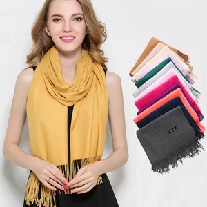 Women Shawl Pashmina Scarf Custom Logo Classic High Quality Fashion Winter Style 100% Cashmere RUNMEIFA Scarf Manufacture CN;ZHE