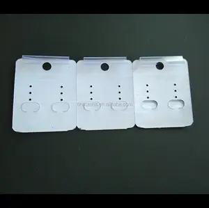 Cartões de brinco de pvc transparente com papel