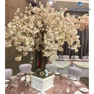 Restaurant Bonsai Tree Plant Decorative Hanging Artificial Pink Drooping Cherry Blossom Tree