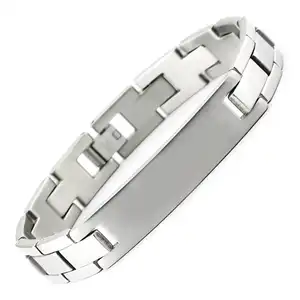 Energinox Unisex nome personalizzato in acciaio inox vuoto <span class=keywords><strong>Bulk</strong></span> ID Logo personalizzato braccialetto per gli uomini - Product Image 1