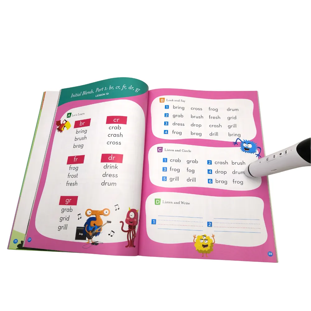 2018 niños preescolar inglés educativo números electrónicos y letras ABC libro <span class=keywords><strong>de</strong></span> sonido