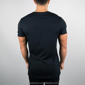 96% Cotton 4% Elastane Đen Hiệu Suất Áo Sơ Mi Tùy Chỉnh In Mens Ngắn Tay Phòng Tập Thể Dục Phù Hợp Với T Áo Sơ Mi - Product Image 3