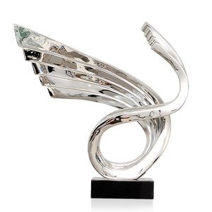 Grado superior calidad interior tallada a mano brillante Electrosilvering alas abstracto arte escultura - Product Image 2