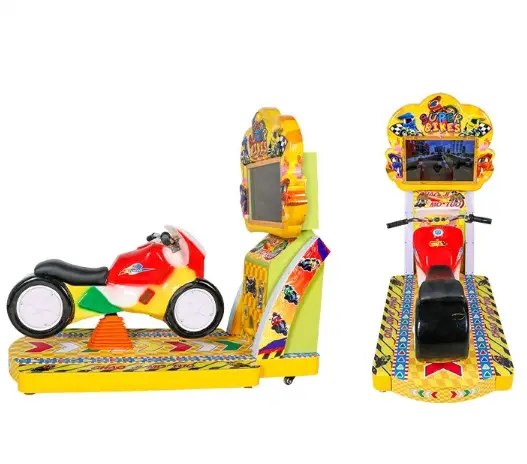 Jogo de video game infantil para crianças, máquina de jogo de arcade para crianças com moedas super bicicletas