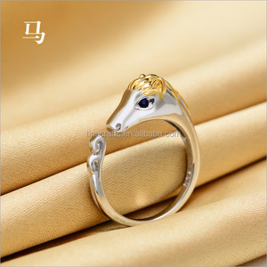 Animal colección de joyas de oro de plata abierta y lindo banda cerdo/conejo/<span class=keywords><strong>perro</strong></span>/Tigre/anillos de pollo - Product Image 4