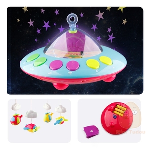 Giocattoli per Neonati 0-12 Mesi, Mobile da Culla Musicale con Sonagli a Forma di Animali, Proiezione Cartoon, Gioco Educativo Precoce per Bambini - Product Image 4