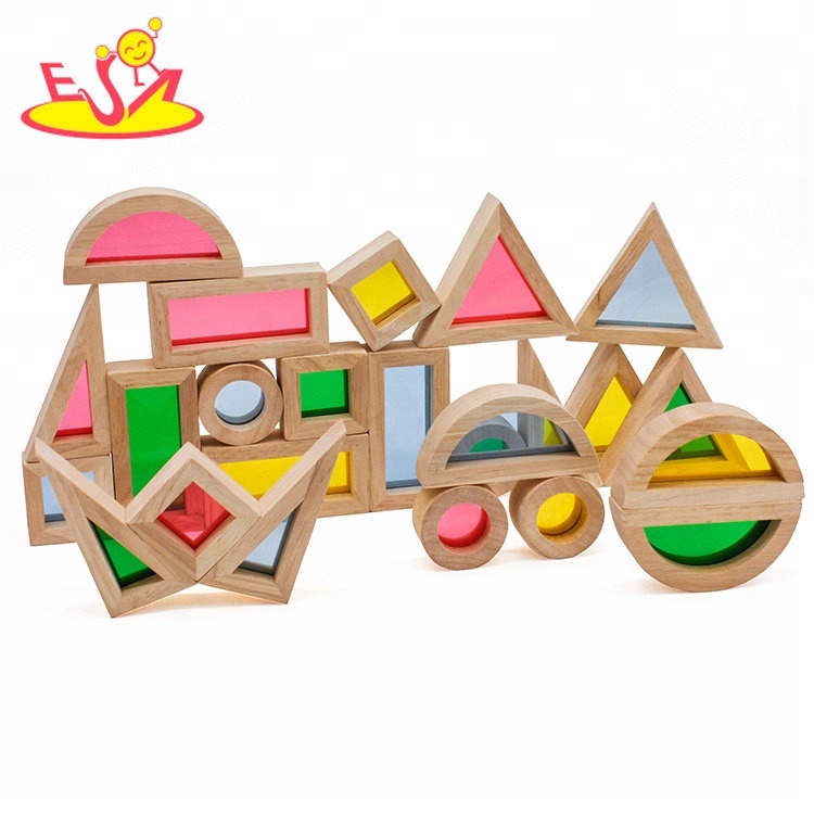 Топ Мода 24 шт. diy деревянный Радуга строительные игрушки для детей W13A159