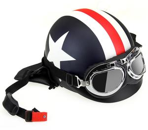 Cxmoto Mỹ phong cách mô hình ngôi sao nửa mở mặt Mũ bảo hiểm ABS chất liệu miễn phí kích thước với kính cho Harley xe máy - Product Image 4