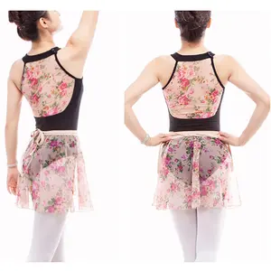 Ballet Tutu Skirt New Arrival Women Chiffon Dress Flower Practice Ballet Leotard Skirt Girls Floral Print Dancing Dresses