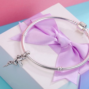 Qings 925 Sterling Silver Tinkerbell Fairy Pendant Charm Với Cubic Zirconia Bracelet Hoặc Dây Chuyền - Product Image 2