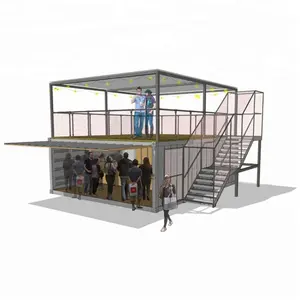 Klaar gemaakt modulaire verzending 40ft container huis koffie winkel polen
