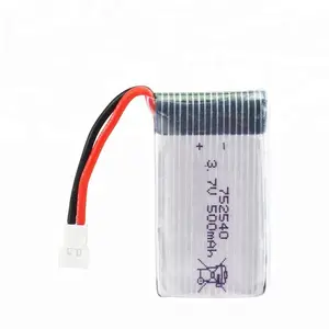 工厂价格 20C 3.7 v 500 mah 锂电池单电池 rc 玩具模型 FPV 无人机