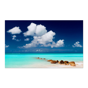 Décoration murale en bois naturel, <span class=keywords><strong>peinture</strong></span> murale de <span class=keywords><strong>plage</strong></span> paisible, de <span class=keywords><strong>mer</strong></span> bleue, magnifique décor, - Product Image 1