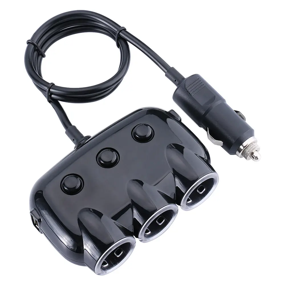 Accendisigari per auto connettore rapido maschio-femmina cavo per sigari a ricarica rapida caricabatteria da auto Usb 3 in 1 PVC moderno ABS 2-3 pezzi