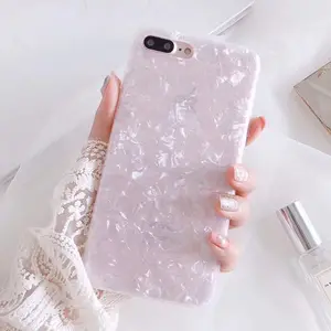 Moda kabuklu deniz hayvanı kabuğu Telefonu iphone için kılıf 6 S Durumda Apple iphone X 6 7 8 Artı arka kapak Lüks Güzel Kılıfları