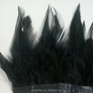 Hot Bán Giá Rẻ 4-6Inch Màu Đen Coque Yên Ngựa Lông Cắt Tỉa Lông Gà <span class=keywords><strong>Fringe</strong></span> Trim Cho Lễ Hội Trang Phục Đám Cưới - Product Image 3