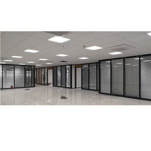 Partición de madera de vidrio con persianas, precio directo de fábrica, Partición de pared, diseño moderno, divisor de habitación de aluminio - Product Image 4