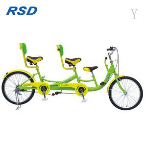 Bicicletta a 3 Posti per 3 Persone/Bicicletta Tandem Gialla per Noleggio/Bicicletta con Controllo Freni a Mano - Product Image 5