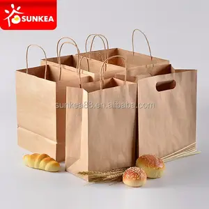 Pantone color printing biodegradable kraft flat brown paper bag with plastic lining