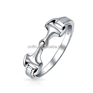 Offre Spéciale 100% argent Sterling 925 chaussure de cheval Double mors d'escargot cheval anneau équestre