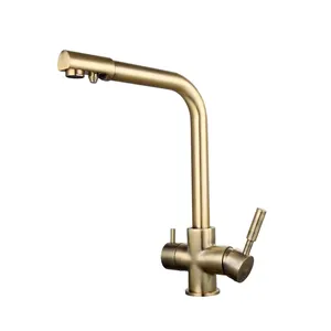 Frap Antiken Wasserhahn mit Wasser Reinigung Merkmale Bronze Küche Doppel Griff Wasserhähne F4352-4