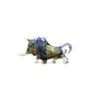 Statue d'éléphant en cristal, fabrication de bijoux artisanaux, en verre