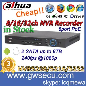 Dahua baratos h264 red nvr 8/16/31ch full hd 1080p en tiempo real de seguridad cctv ip nvr nvr5208 nvr5216 nvr5232