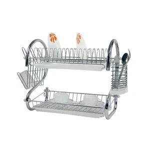 Portapiatti (v053092) a 2 Ripiani, Supporto Metallico per Elettrodomestici da Cucina, Non Pieghevole, in Ferro - Product Image 1