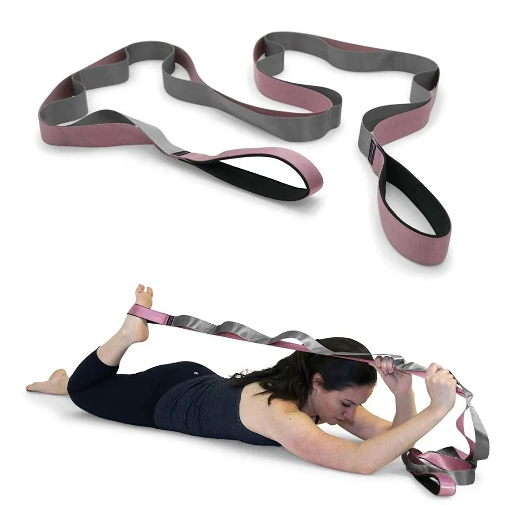 Hoge Kwaliteit Yoga Band Voor Stretching & Leg Brancard, Nylon Yoga Stretching Strap Met Lussen