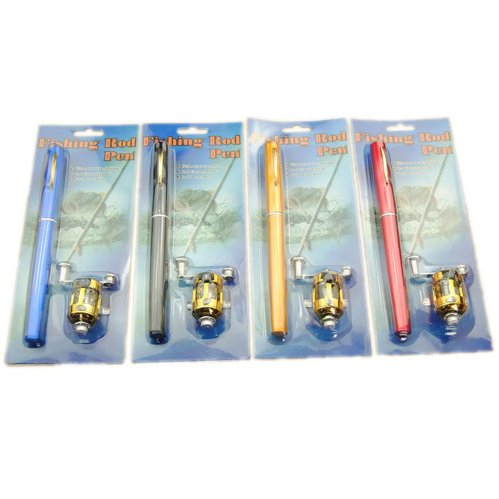 Hot sale portable glass telescopic pocket mini pen fishing rod with reel