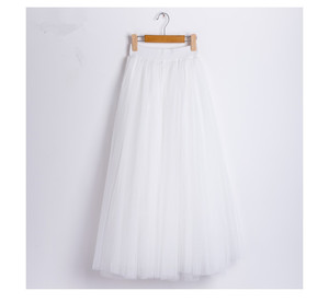 Faldas Largas de Tul con Pliegues para Mujer, Estilo Formal, de Malla de <span class=keywords><strong>3</strong></span> Capas - Product Image 5