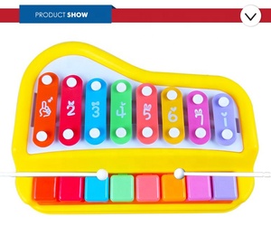 Tres grandes mezcla de color de la batería operado musicales juguetes xylphone para niños - Product Image 2