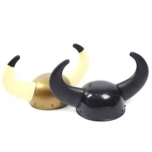 Fancy dress party hat Viking Helmet with Horns - Plastic Costume Hat AG545