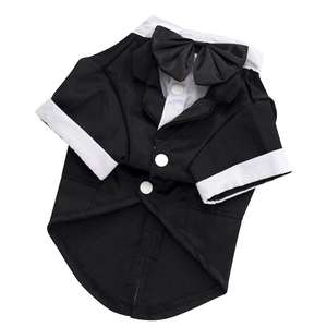 Tuxedo Fashionável para Cães Pequenos com Gravata Preta, Adequado para Teddy Bear, Pomeranian e Schnauzer - Product Image 3