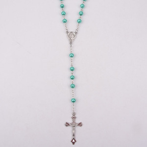 Collier en perles d'imitation <span class=keywords><strong>de</strong></span> pierres 6MM, chapelet catholique, perles <span class=keywords><strong>de</strong></span> croix, cadeau pour <span class=keywords><strong>la</strong></span> <span class=keywords><strong>famille</strong></span>, offre spéciale - Product Image 2
