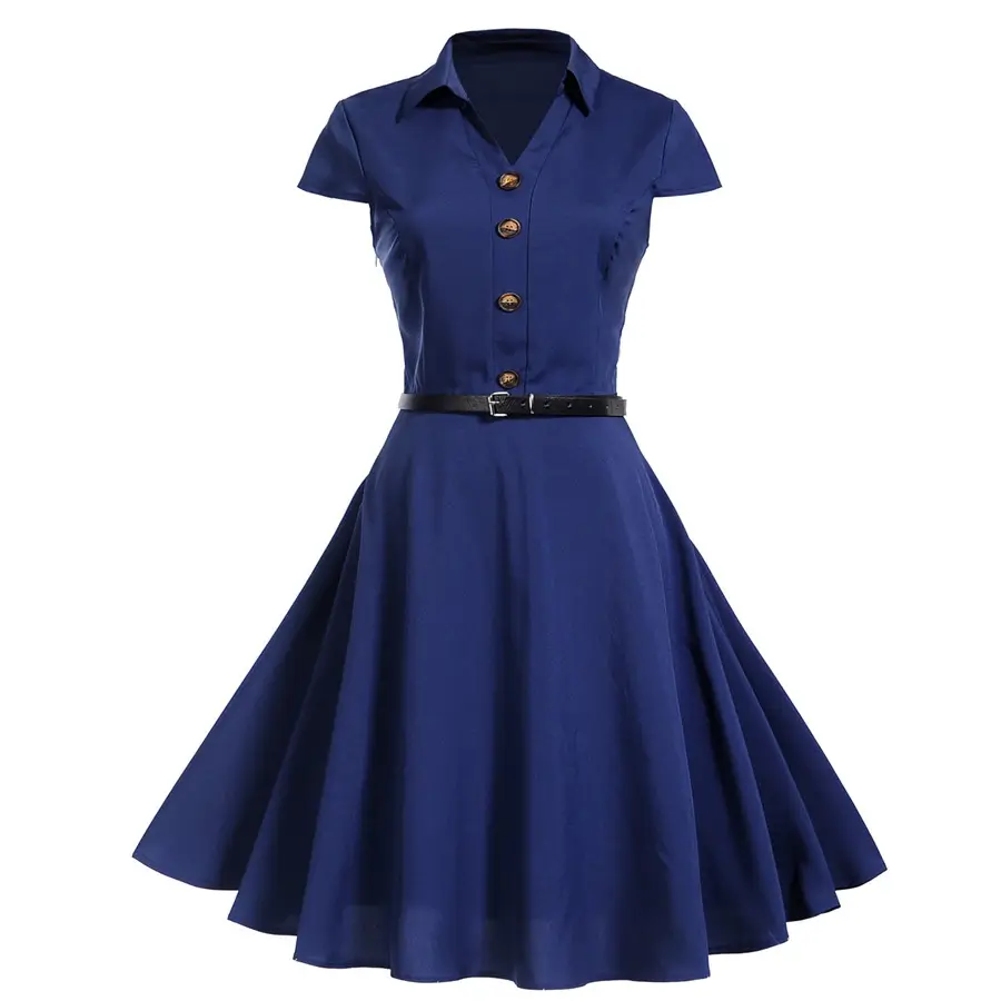 Robe feminino, vestidos de verão para escritório robe roupas vintage 50s 60s pin up grande swing festa vestido roupa de trabalho