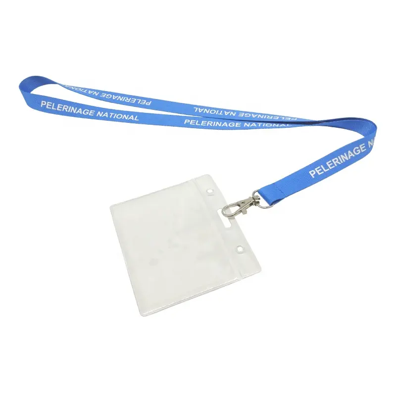 High Quality Custom Fashion Printed Student ID Name Card Badge Holder Lanyard Neck Strap With Logo Custom